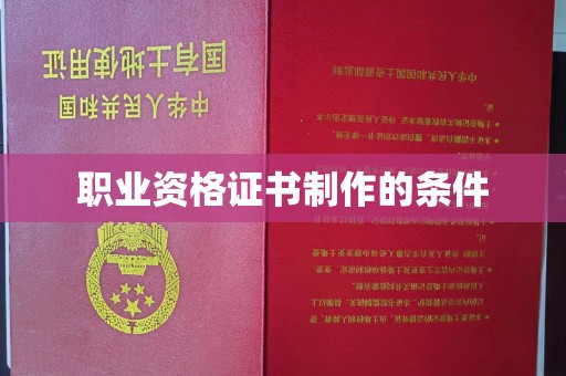 广河职业资格证书制作的条件