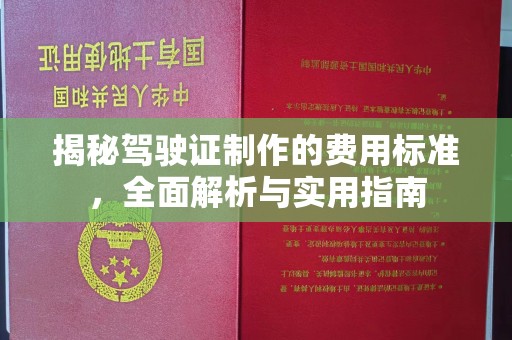 广河揭秘驾驶证制作的费用标准，全面解析与实用指南